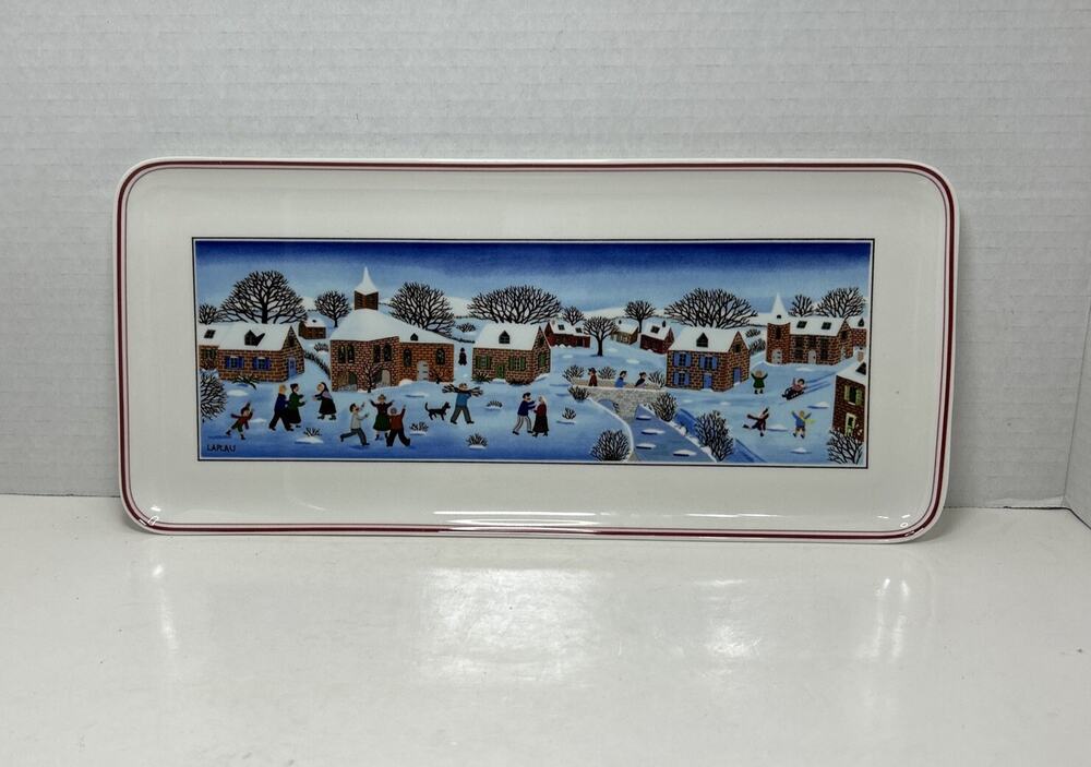 Villeroy & Boch Naif Christmas Large Sandwich Porcelain 13.5" Serving Tray